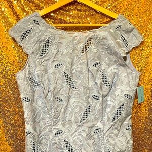 Antonio Melani Size 10 Dress, powder blue embroidered, new with tags, never worn